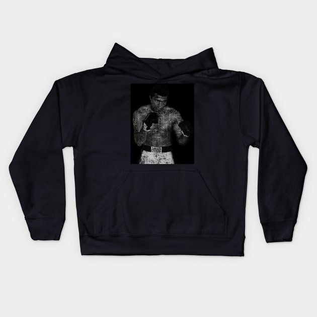 Muhammad Ali or Cassius Clay with names, sport and category - 03 Kids Hoodie by SPJE Illustration Photography